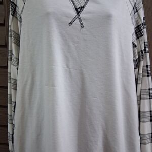 Plaid Sleeve Womens Shirt